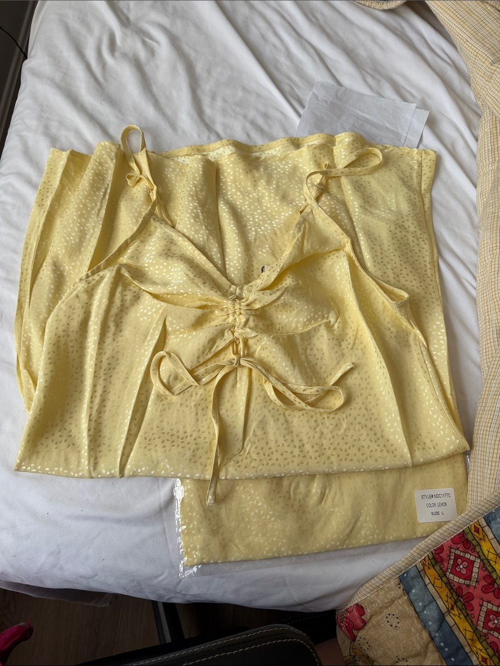 Promesa Yellow Satiny Chemise Strapy  Dress. Size M, L - Picture 3 of 7
